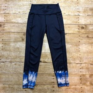 Sweaty Betty Super Sculpt 7/8 Length Legging Dark Blue With Tie Dye Bottom